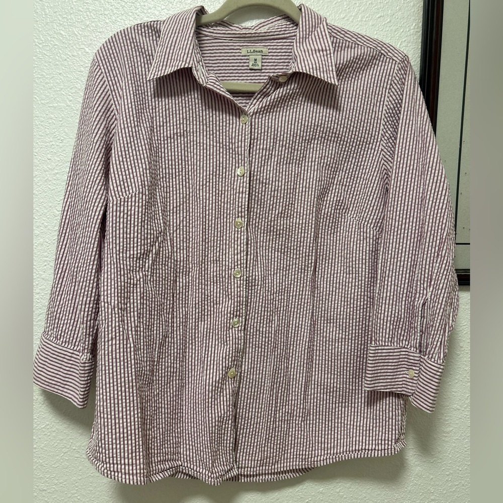 Women’s Medium L.L. Bean Striped Button-Up Shirt